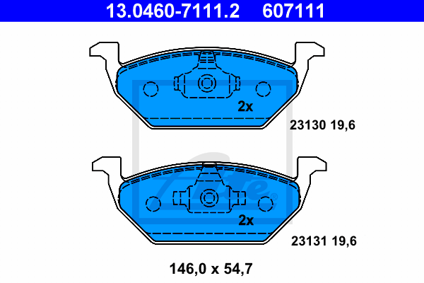 ATE 13.0460-7111.2 Kit pastiglie freno, Freno a disco