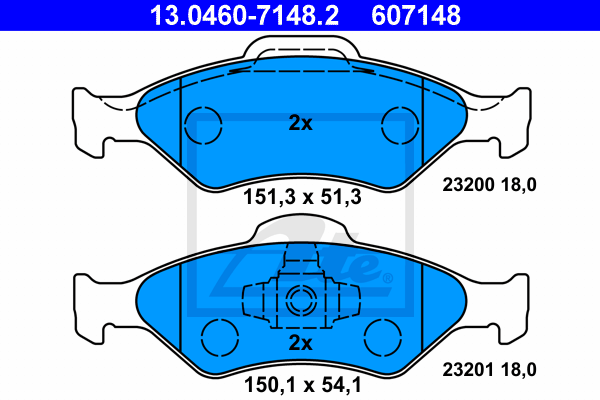 ATE 13.0460-7148.2 Kit pastiglie freno, Freno a disco