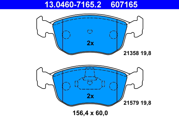 ATE 13.0460-7165.2 Bremsbelagsatz, Scheibenbremse