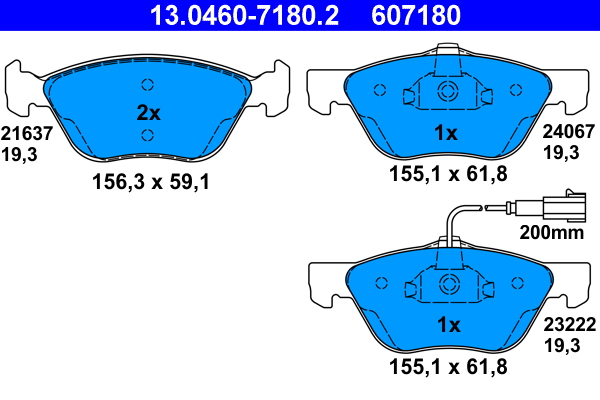 ZIMMERMANN 24653.175.1 Bremsekloss sett