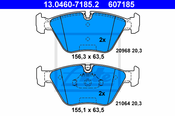 ATE 13.0460-7185.2 Kit pastiglie freno, Freno a disco