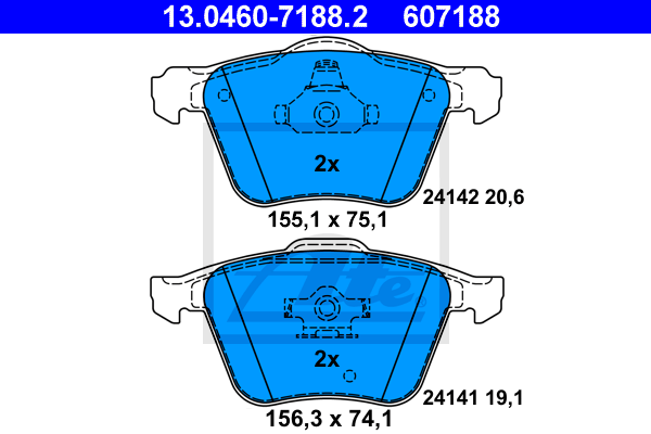 ATE 13.0460-7188.2 Kit pastiglie freno, Freno a disco