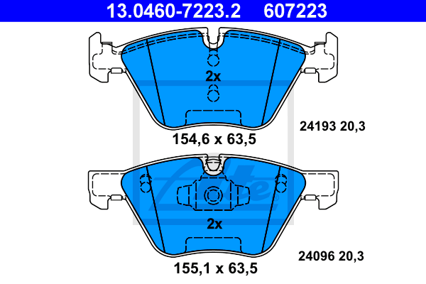 ATE 13.0460-7223.2 Kit pastiglie freno, Freno a disco