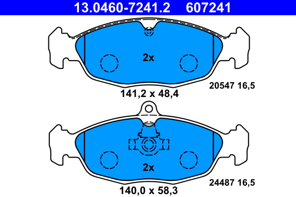 ATE 13.0460-7241.2 Bremsbelagsatz, Scheibenbremse