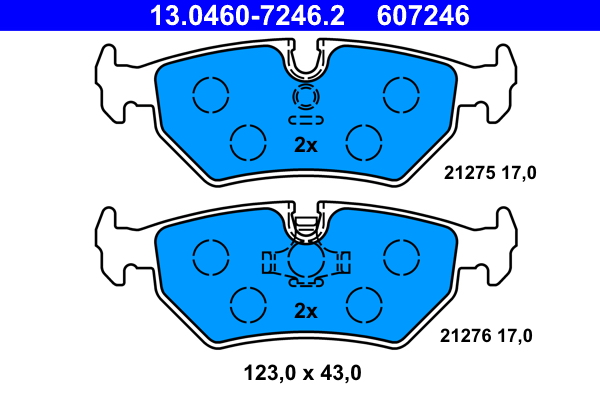 ATE 13.0460-7246.2 Bremsbelagsatz, Scheibenbremse