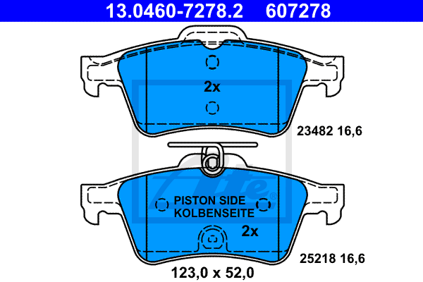 ATE 13.0460-7278.2 Kit pastiglie freno, Freno a disco