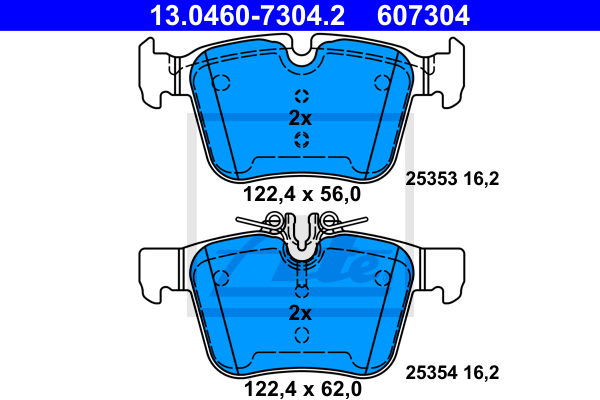 ATE 13.0460-7304.2 Kit pastiglie freno, Freno a disco-Kit pastiglie freno, Freno a disco-Ricambi Euro