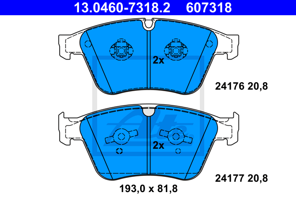 ATE 13.0460-7318.2 Kit pastiglie freno, Freno a disco-Kit pastiglie freno, Freno a disco-Ricambi Euro