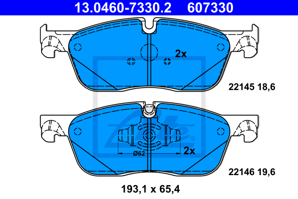 ATE 13.0460-7330.2 Kit pastiglie freno, Freno a disco