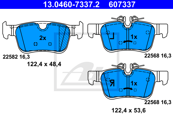 ATE 13.0460-7337.2 Kit pastiglie freno, Freno a disco-Kit pastiglie freno, Freno a disco-Ricambi Euro