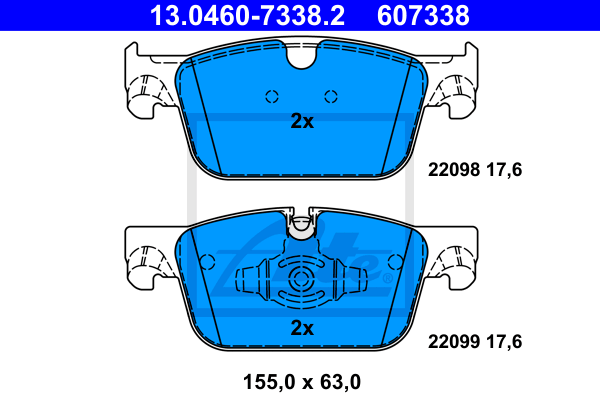 ATE 13.0460-7338.2 Kit pastiglie freno, Freno a disco