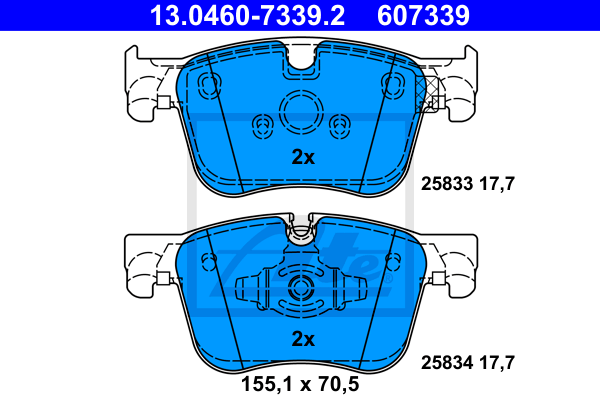 ATE 13.0460-7339.2 Kit pastiglie freno, Freno a disco