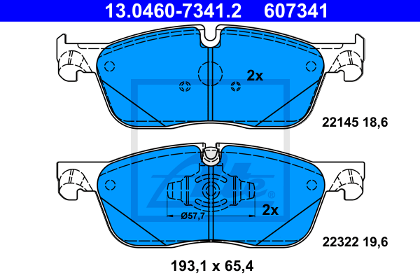 ATE 13.0460-7341.2 Kit pastiglie freno, Freno a disco