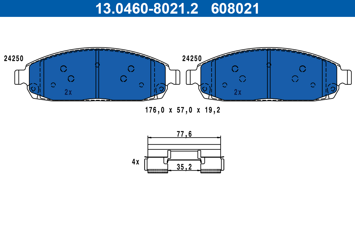 ATE 13.0460-8021.2 Bremsbelagsatz, Scheibenbremse