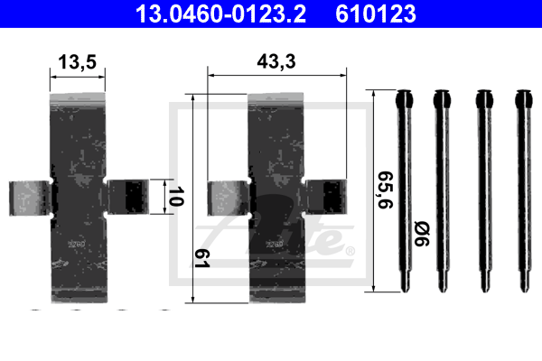 ATE 13.0460-0123.2 Kit accessori, Pastiglia freno-Kit accessori, Pastiglia freno-Ricambi Euro