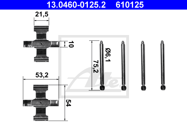 ATE 13.0460-0125.2 Kit accessori, Pastiglia freno-Kit accessori, Pastiglia freno-Ricambi Euro