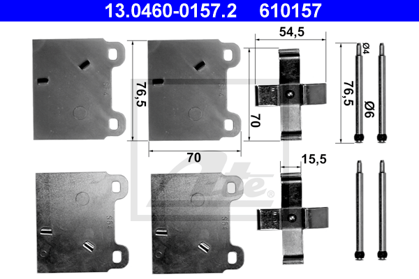 ATE 13.0460-0157.2 Kit accessori, Pastiglia freno