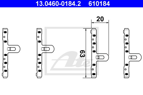 ATE 13.0460-0184.2 Kit accessori, Pastiglia freno-Kit accessori, Pastiglia freno-Ricambi Euro