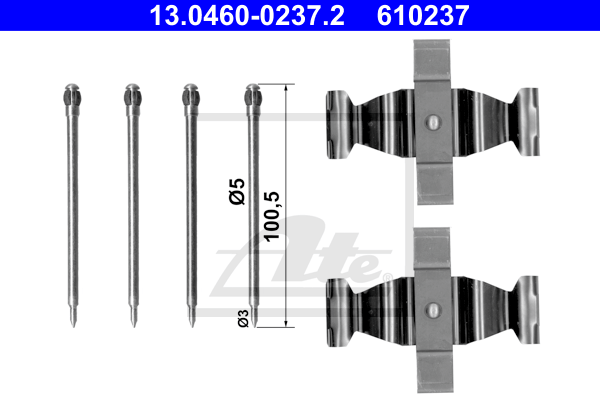 ATE 13.0460-0237.2 Kit accessori, Pastiglia freno