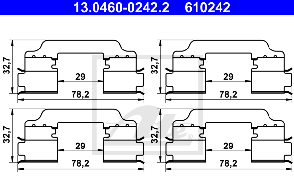 ATE 13.0460-0242.2 Kit accessori, Pastiglia freno