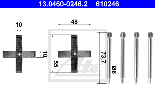 ATE 13.0460-0246.2 Kit accessori, Pastiglia freno-Kit accessori, Pastiglia freno-Ricambi Euro