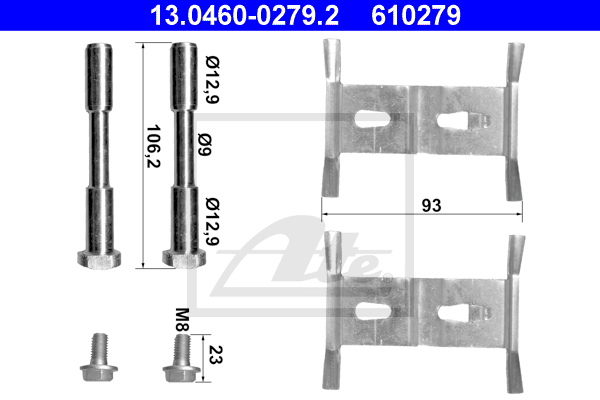 ATE 13.0460-0279.2 Kit accessori, Pastiglia freno