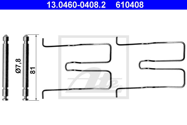 ATE 13.0460-0408.2 Kit accessori, Pastiglia freno