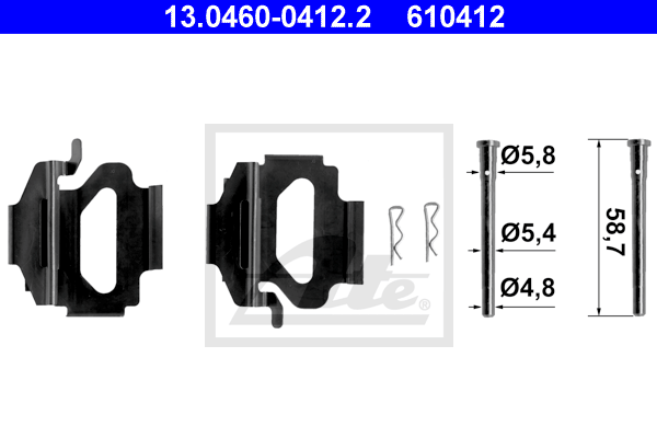 ATE 13.0460-0412.2 Kit accessori, Pastiglia freno