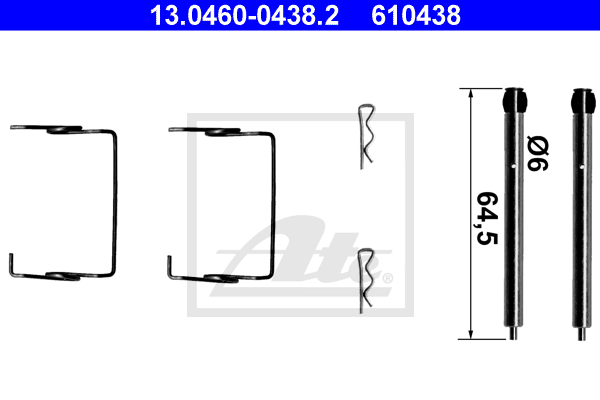ATE 13.0460-0438.2 Kit accessori, Pastiglia freno