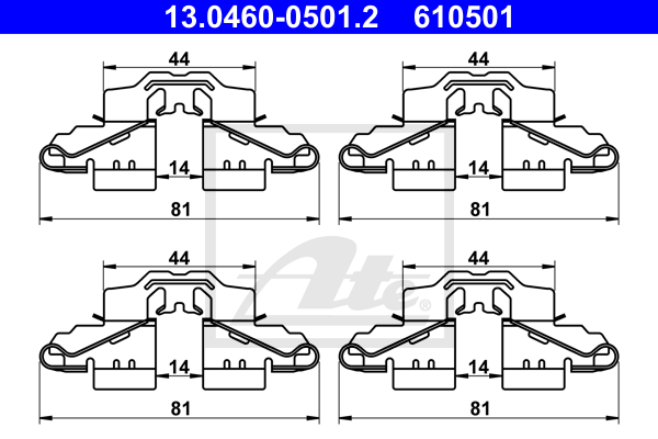 ATE 13.0460-0501.2 Kit accessori, Pastiglia freno-Kit accessori, Pastiglia freno-Ricambi Euro