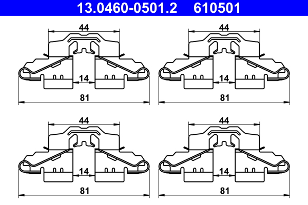 ATE 13.0460-0501.2 Zubehörsatz, Scheibenbremsbelag