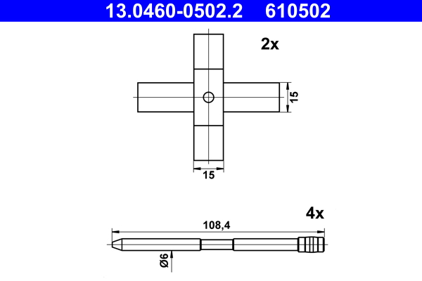 ATE 13.0460-0502.2 Zubehörsatz, Scheibenbremsbelag