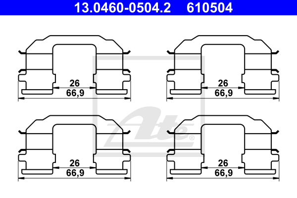 ATE 13.0460-0504.2 Kit accessori, Pastiglia freno-Kit accessori, Pastiglia freno-Ricambi Euro