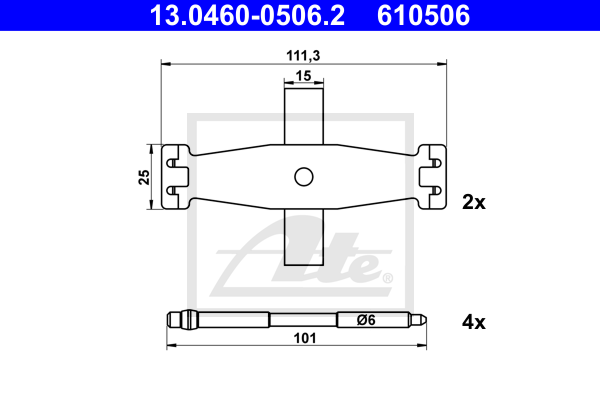 ATE 13.0460-0506.2 Kit accessori, Pastiglia freno