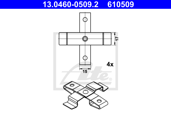 ATE 13.0460-0509.2 Kit accessori, Pastiglia freno-Kit accessori, Pastiglia freno-Ricambi Euro