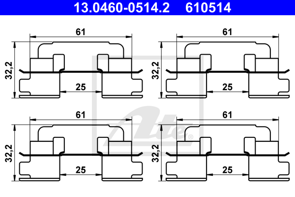 ATE 13.0460-0514.2 Kit accessori, Pastiglia freno