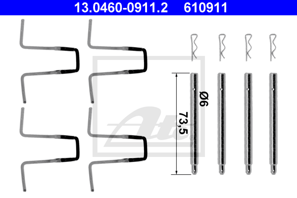 ATE 13.0460-0911.2 Kit accessori, Pastiglia freno-Kit accessori, Pastiglia freno-Ricambi Euro