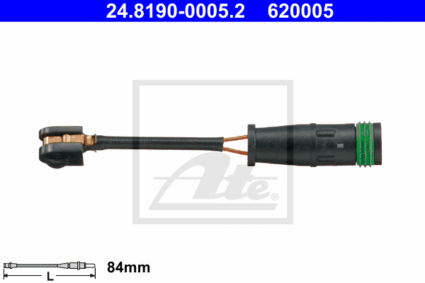 ATE 24.8190-0005.2 Contatto segnalazione, Usura past. freno/mat. d'attrito