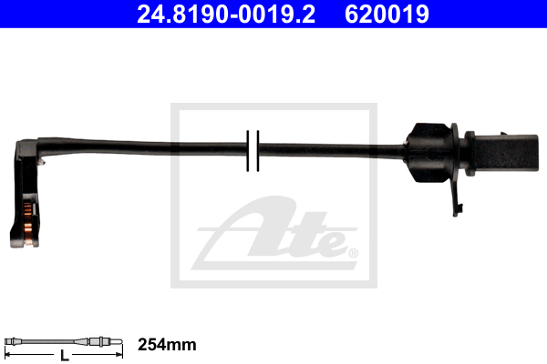 ATE 24.8190-0019.2 Contatto segnalazione, Usura past. freno/mat. d'attrito