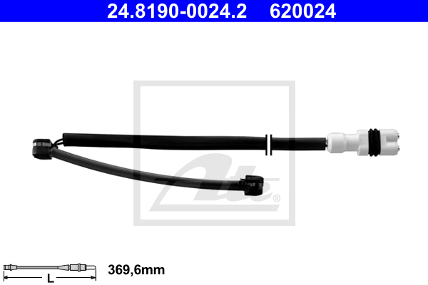 ATE 24.8190-0024.2 Contatto segnalazione, Usura past. freno/mat. d'attrito