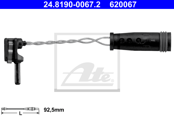 ATE 24.8190-0067.2 Contatto segnalazione, Usura past. freno/mat. d'attrito