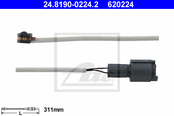 ATE 24.8190-0224.2 Contatto segnalazione, Usura past. freno/mat. d'attrito