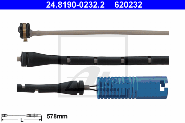 ATE 24.8190-0232.2 Contatto segnalazione, Usura past. freno/mat. d'attrito