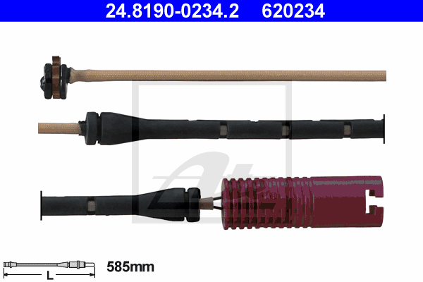 ATE 24.8190-0234.2 Contatto segnalazione, Usura past. freno/mat. d'attrito