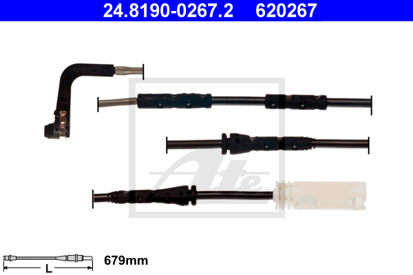 ATE 24.8190-0267.2 Contatto segnalazione, Usura past. freno/mat. d'attrito