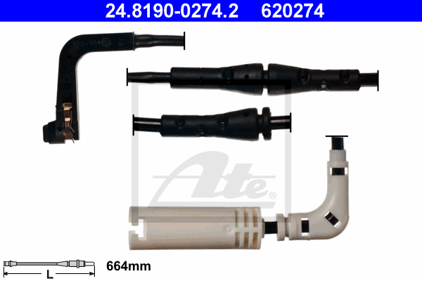 ATE 24.8190-0274.2 Contatto segnalazione, Usura past. freno/mat. d'attrito