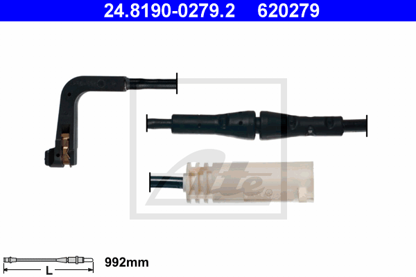 ATE 24.8190-0279.2 Contatto segnalazione, Usura past. freno/mat. d'attrito