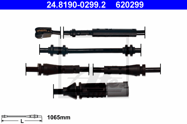 ATE 24.8190-0299.2 Contatto segnalazione, Usura past. freno/mat. d'attrito