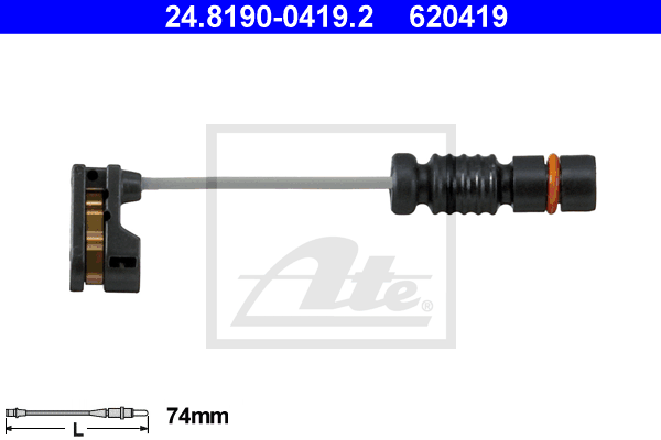 ATE 24.8190-0419.2 Contatto segnalazione, Usura past. freno/mat. d'attrito