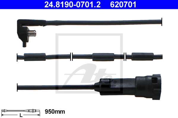 ATE 24.8190-0701.2 Contatto segnalazione, Usura past. freno/mat. d'attrito